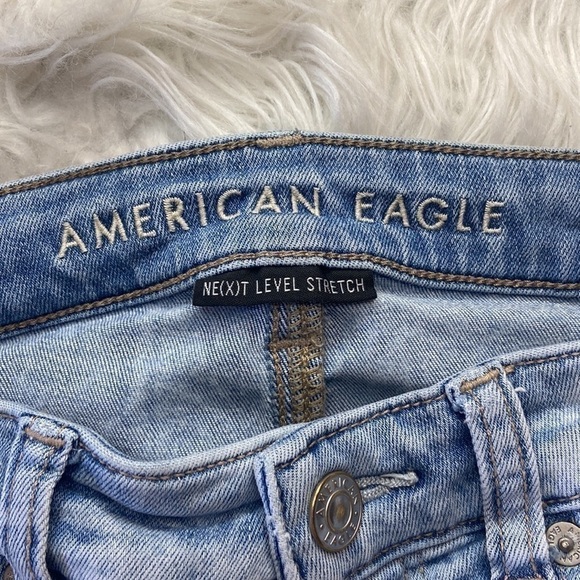 American Eagle Hi-Rise Shortie Distressed Denim Shorts - Picture 7 of 9